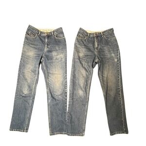 Lands End Womens Jeans Size 6 Original Fit High Rise Tapered Leg Mom Lot 2 Pairs
